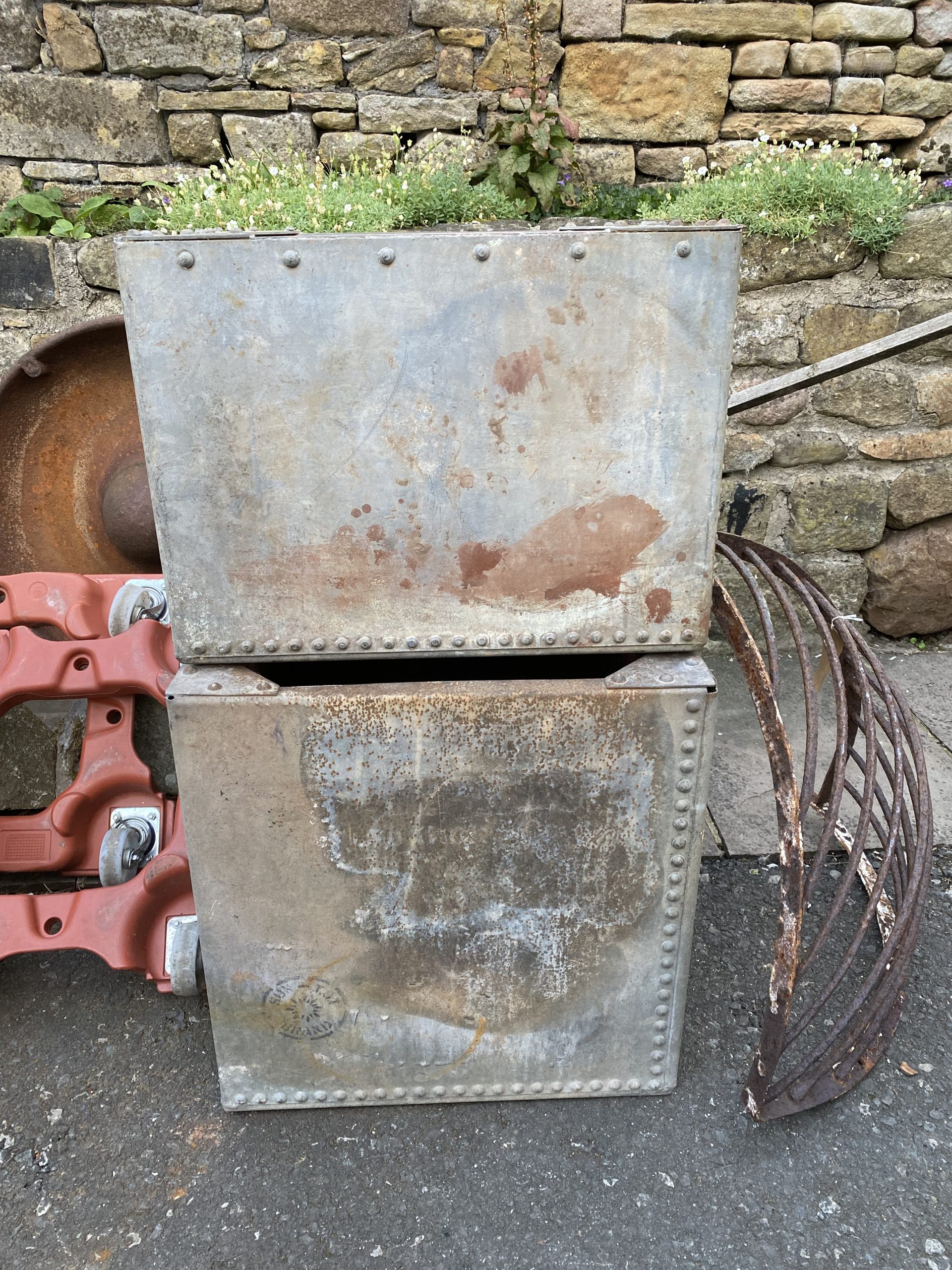 Galvanised Riveted Old Water Tanks Squirrel Reclamation